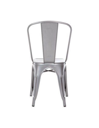 Chaises en acier gris Bolero Bistro - lot de 4