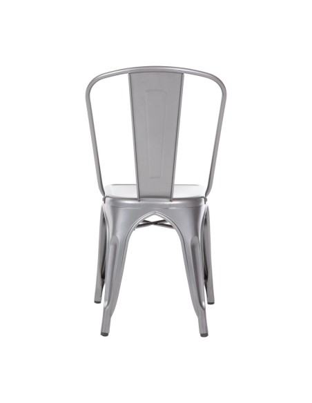 Chaises en acier gris Bolero Bistro - lot de 4