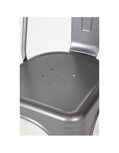 Chaises en acier gris Bolero Bistro - lot de 4