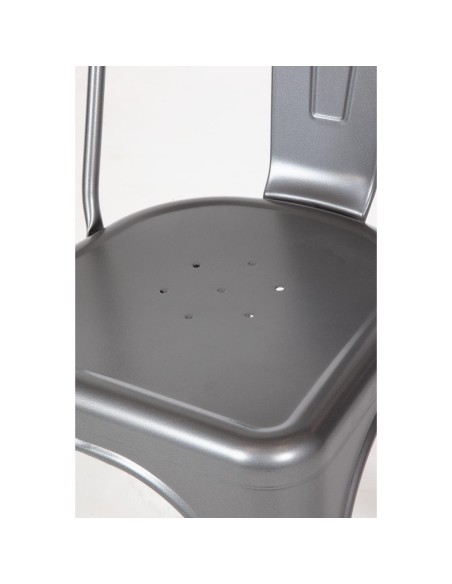 Chaises en acier gris Bolero Bistro - lot de 4