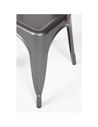 Chaises en acier gris Bolero Bistro - lot de 4