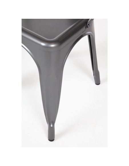 Chaises en acier gris Bolero Bistro - lot de 4