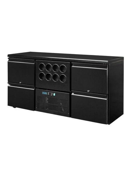 Arrière-bar Polar Série U 4 tiroirs + rafraîchisseur vin 380L