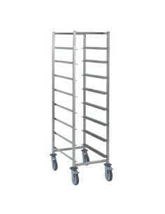 Chariot pour casiers à vaisselle 8 niveaux Tournus - inox