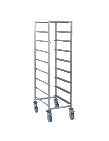 Chariot pour casiers à vaisselle 8 niveaux Tournus - inox