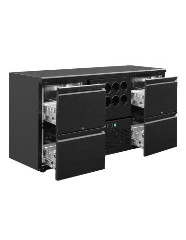 Arrière-bar Polar Série U 4 tiroirs + rafraîchisseur vin 380L