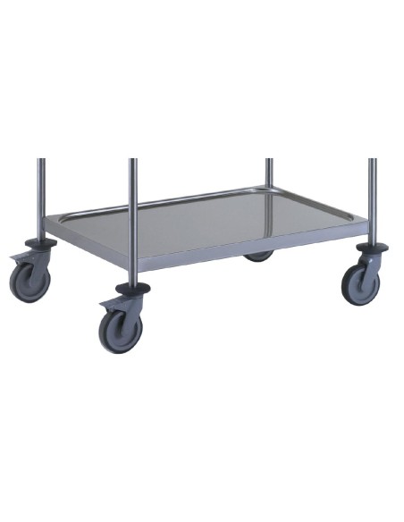 Chariot de service 3 plateaux Tournus 800x530mm - Inox