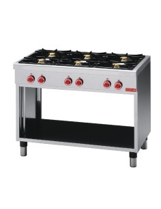 6 feux vifs gaz éco Gastro M CEG 110 - inox