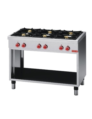 6 feux vifs gaz éco Gastro M CEG 110 - inox