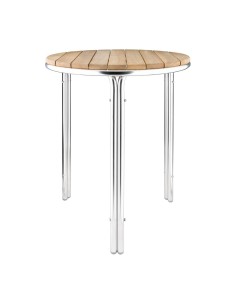 Table ronde Bolero 600mm frêne & aluminium - Intérieur/extérieur