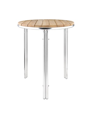 Table ronde Bolero 600mm frêne & aluminium - Intérieur/extérieur