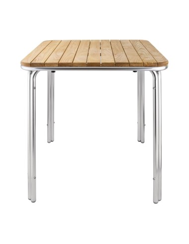Table carrée en frêne et aluminium Bolero 700mm