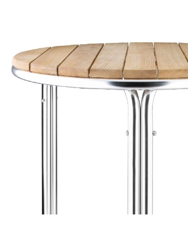 Table ronde Bolero 600mm frêne & aluminium - Intérieur/extérieur