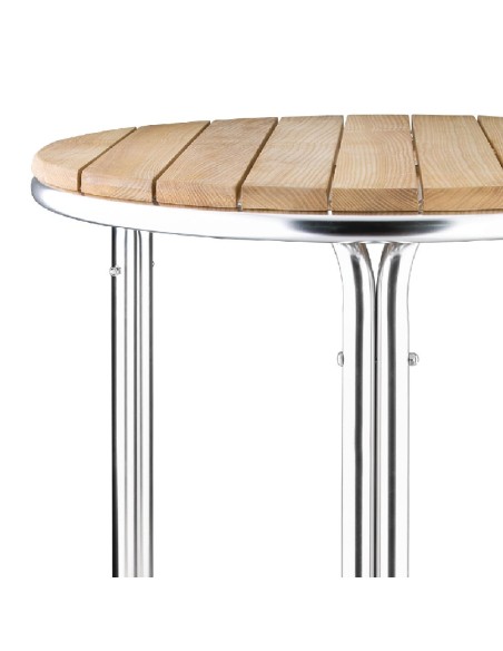 Table ronde Bolero 600mm frêne & aluminium - Intérieur/extérieur