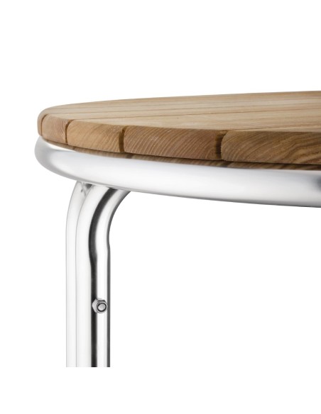 Table ronde Bolero 600mm frêne & aluminium - Intérieur/extérieur