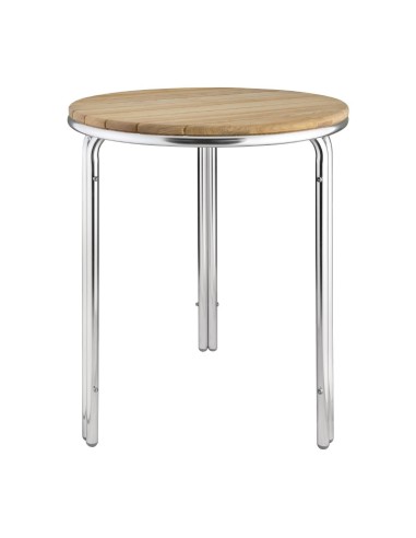 Table ronde Bolero 600mm frêne & aluminium - Intérieur/extérieur