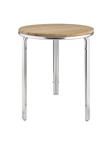 Table ronde Bolero 600mm frêne & aluminium - Intérieur/extérieur