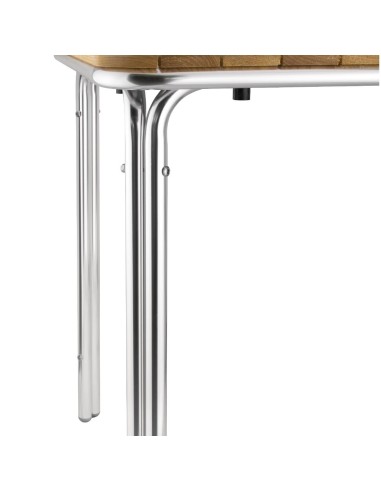 Table carrée en frêne et aluminium Bolero 700mm