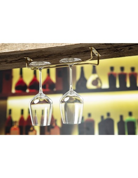 Support verres à pied en laiton poli 255 mm - Beaumont