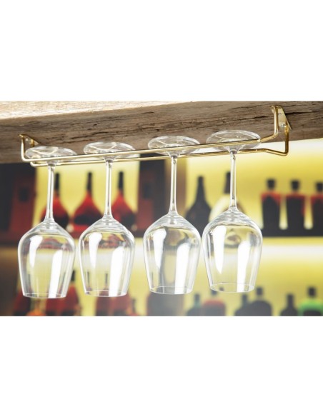 Support verres à pied en laiton poli 406 mm - Beaumont