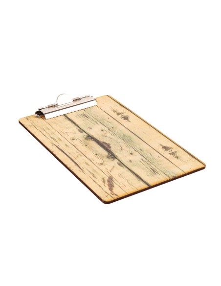 Plaque porte-menu Olympia A5 effet bois clair - Carrick