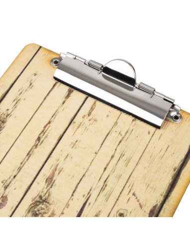 Plaque porte-menu Olympia A5 effet bois clair - Carrick
