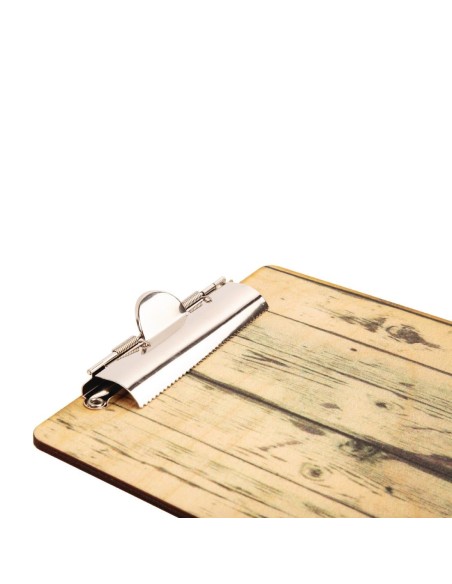Plaque porte-menu Olympia A5 effet bois clair - Carrick