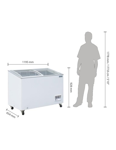 Congélateur coffre vitré Polar Série G 270L - 250W