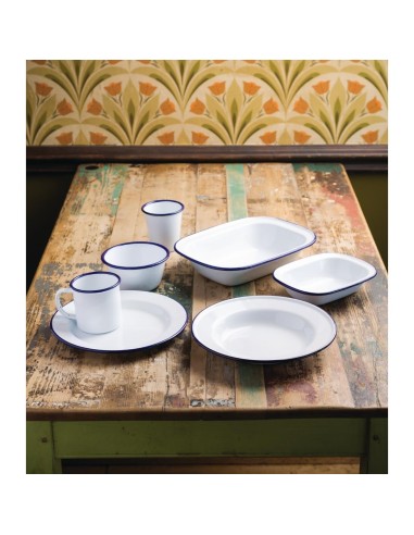 Plats en acier émaillé Olympia 180x135 mm - lot de 6