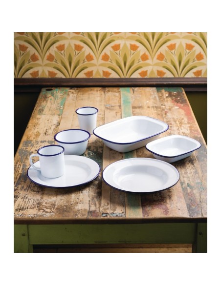 Plats en acier émaillé Olympia 180x135 mm - lot de 6