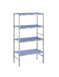 Rayonnage modulaire 4 niveaux Tournus 400 x 1092 mm - Aluminium