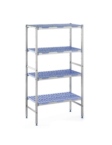Rayonnage modulaire 4 niveaux Tournus 400 x 1092 mm - Aluminium