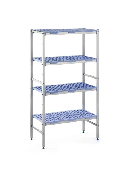 Rayonnage modulaire 4 niveaux Tournus 400 x 1092 mm - Aluminium