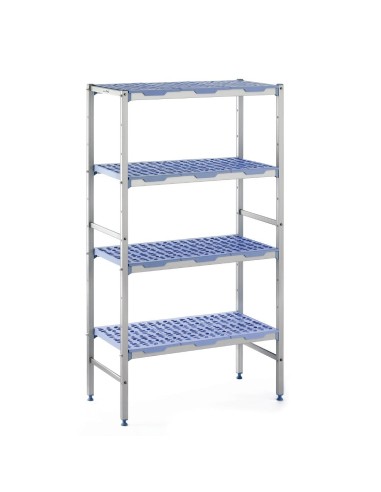 Rayonnage modulaire 4 niveaux Tournus 500x690 mm - Aluminium & polypropylène