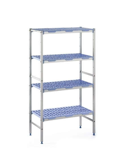 Rayonnage modulaire 4 niveaux Tournus 500x690 mm - Aluminium & polypropylène