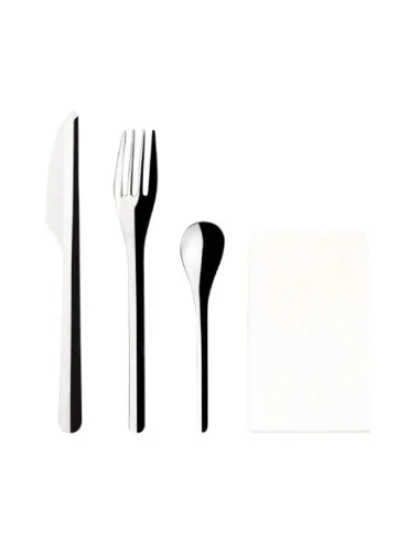 Sets de couverts jetables légers en inox Comas (lot de 50)