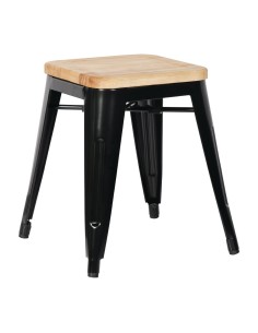 Tabourets bistro bas Bolero noir - lot de 4