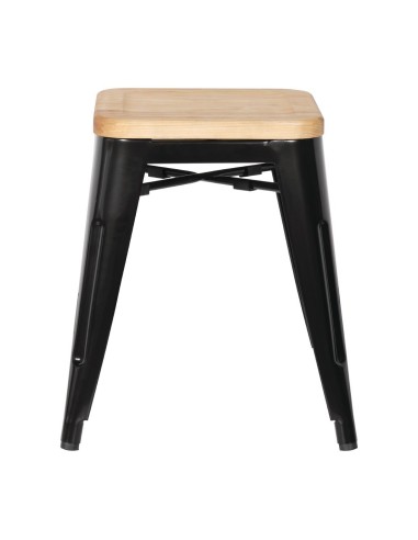 Tabourets bistro bas Bolero noir - lot de 4