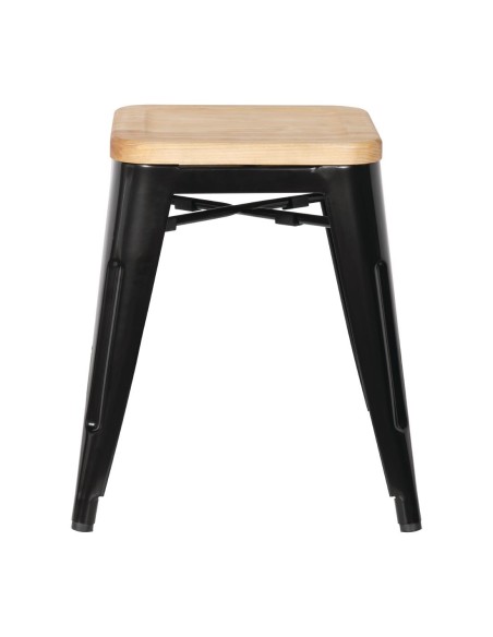 Tabourets bistro bas Bolero noir - lot de 4