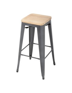 Tabourets hauts Bolero Bistro gris - lot de 4