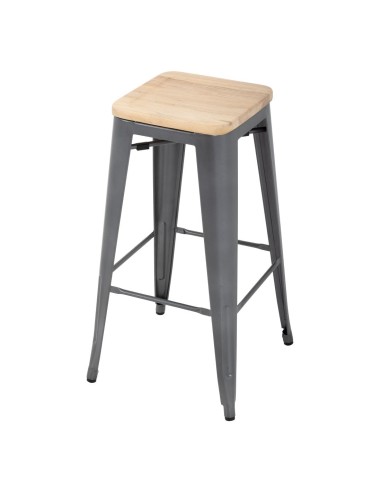 Tabourets hauts Bolero Bistro gris - lot de 4