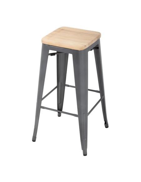 Tabourets hauts Bolero Bistro gris - lot de 4