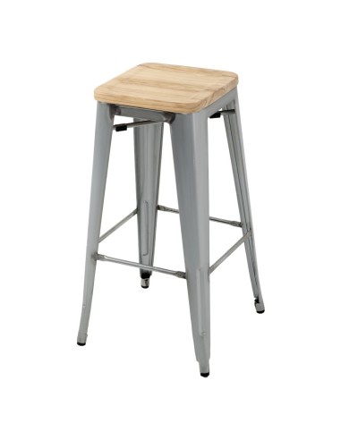 Tabourets hauts Bolero Bistro en acier galvanisé - lot de 4