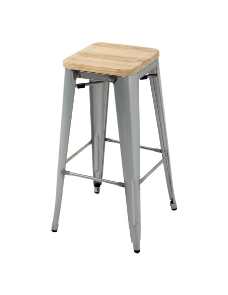 Tabourets hauts Bolero Bistro en acier galvanisé - lot de 4