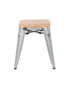 Tabourets bistro bas Bolero - lot de 4, acier et frêne 2