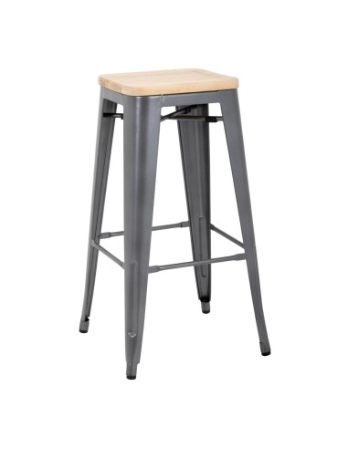 Tabourets hauts Bolero Bistro gris - lot de 4