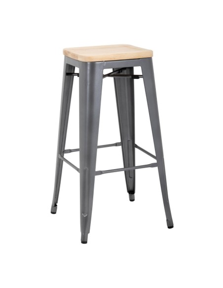 Tabourets hauts Bolero Bistro gris - lot de 4