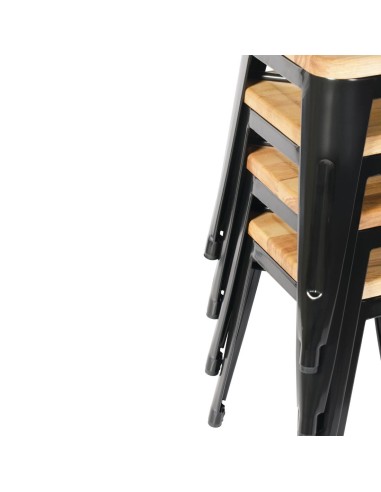 Tabourets bistro bas Bolero noir - lot de 4