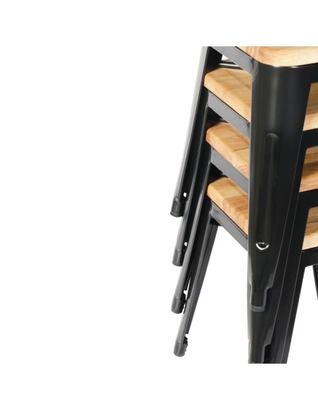 Tabourets bistro bas Bolero noir - lot de 4