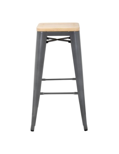 Tabourets hauts Bolero Bistro gris - lot de 4